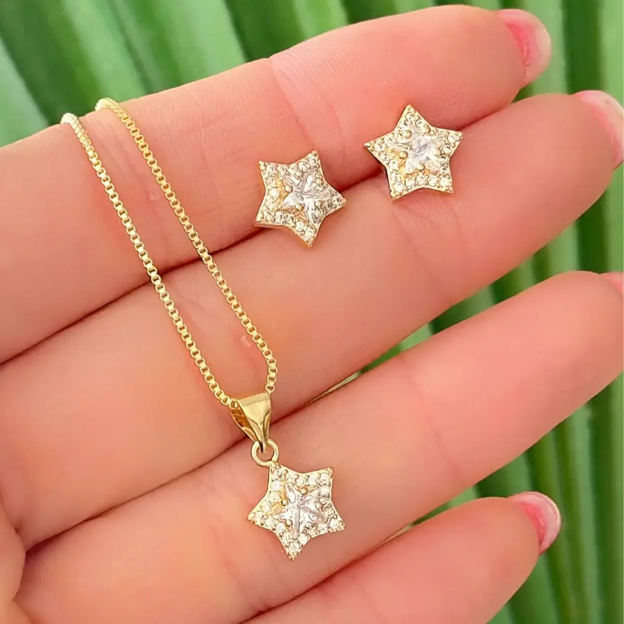 Conjunto estrela cravejada